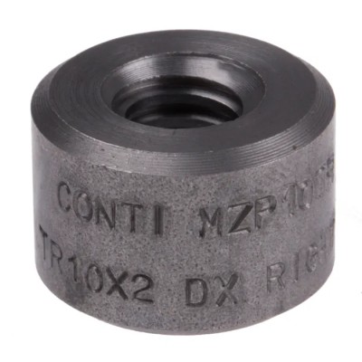 RS PRO Steel Cylindrical Round Nut For 2 mm Lead Screw, 10 mm Screw Shaft Diameter, 15 mm Length 862-5379
