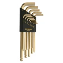 Bondhus 13 Piece L Imperial Hex Key Set, Hex Size 0.05 to 7/32 in, Long Arm, Hex Ball End, Gold Finish BLX13G