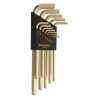 Bondhus 13 Piece L Imperial Hex Key Set, Hex Size 0.05 to 7/32 in, Long Arm, Hex Ball End, Gold Finish BLX13G