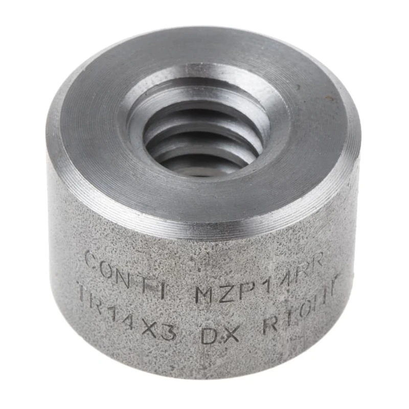 RS PRO Steel Cylindrical Round Nut For Lead Screw 3 mm Lead Size 14 mm Screw Shaft Diameter 21 mm Overall Length 862-5382