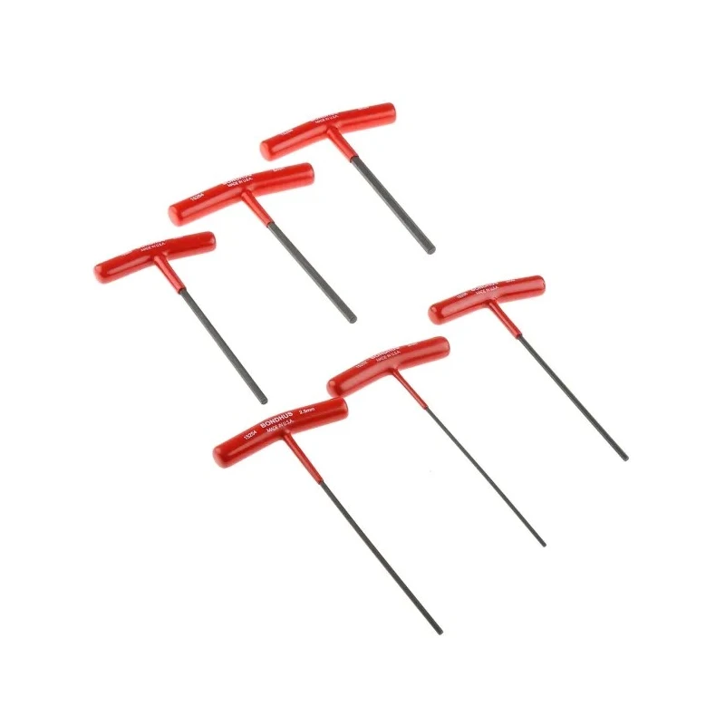 Bondhus 6 Piece T Metric Hex Key Set Hex Size 2 to 6 mm Corrosion Resistant Steel HTX60m6