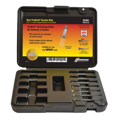 Bondhus 9-Piece Torx Key Set High Torque Steel ProGuard Finish Long and Short Arm 22491