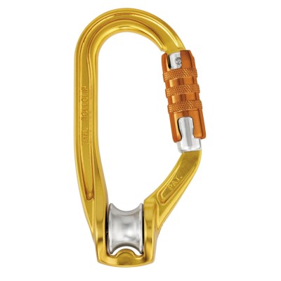 Petzl Aluminium Carabiner Pulley with Screw Locking, Gate Opening 22mm, 20kN Tensile Strength P74 TL