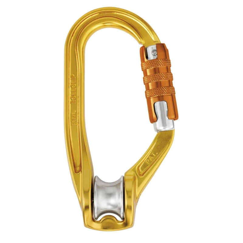 Petzl Aluminium Carabiner Pulley with Screw Locking, Gate Opening 22mm, 20kN Tensile Strength P74 TL