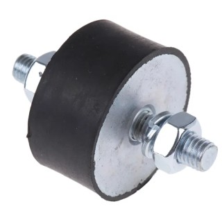 FIBET M10 x 25 mm Anti-Vibration Mount Male to Male Bobbin Natural Rubber 60 IRHD Hardness 367.5 daN Compression 5025VV25-60