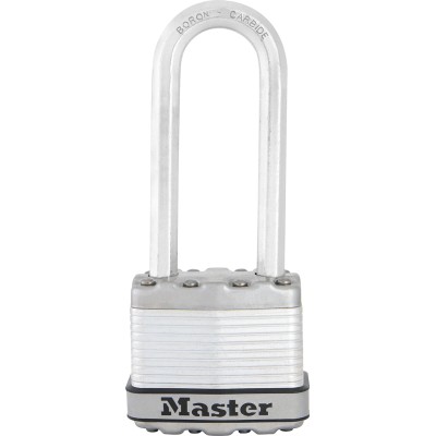 Master Lock Weatherproof Laminated Steel Padlock with Boron Carbide Shackle 8 mm Diameter 64 mm Length M1EURDLJ