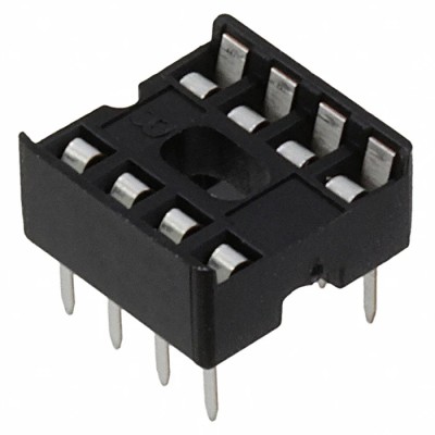 Amphenol ICC 2.54 mm Pitch Straight 8 Way Through Hole Stamped Pin Open Frame DIL Socket DILB8P-223TLF