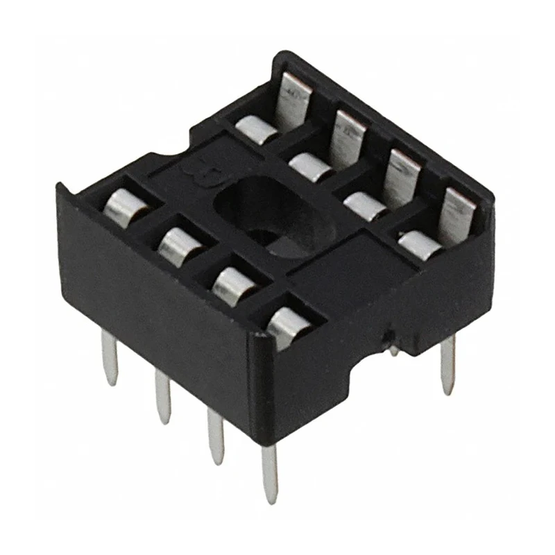 Amphenol ICC 2.54 mm Pitch Straight 8 Way Through Hole Stamped Pin Open Frame DIL Socket DILB8P-223TLF