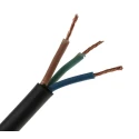RS PRO H05RR-F 3 Core Power Cable Black 1.5mm² 300/500V 60°C, 100m Length Cable H05RR-F