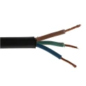 RS PRO H05RR-F 3 Core Power Cable Black 1.5mm² 300/500V 60°C, 100m Length Cable H05RR-F
