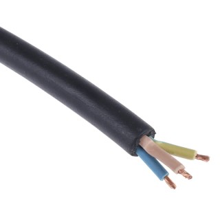 RS PRO 3 Core Power Cable, Black 1mm² 60 °C, 100 m Chlorinated Polyethylene 863-4011
