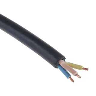 RS PRO H05RR-F Harmonised Rubber Insulated 4 Core Power Cable Black 0.75mm² 300/500V 60 °C 100m Length