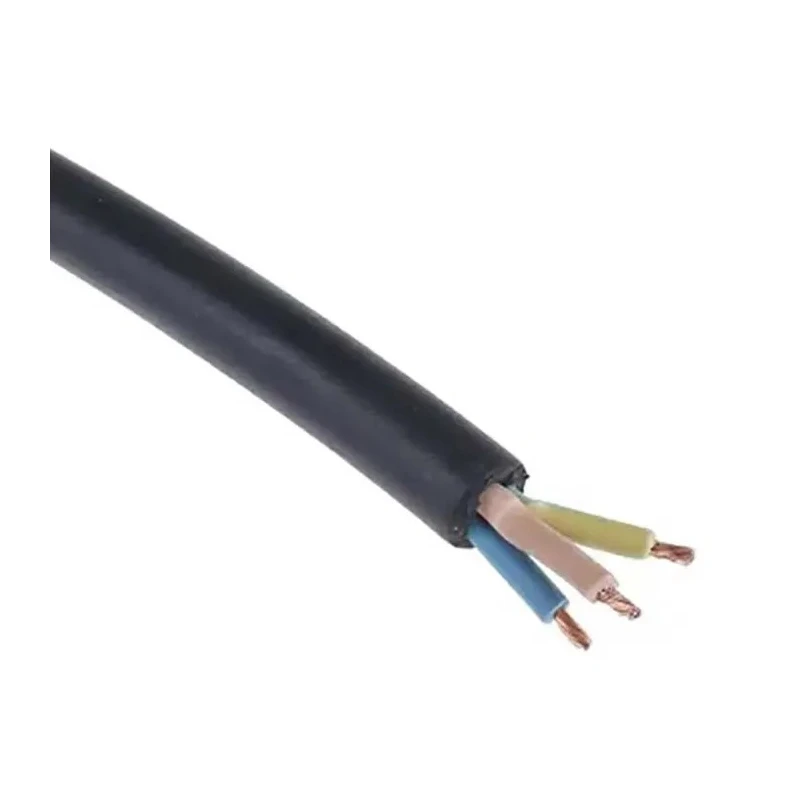 RS PRO H05RR-F Harmonised Rubber Insulated 4 Core Power Cable Black 0.75mm² 300/500V 60 °C 100m Length