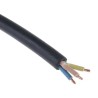 RS PRO H05RR-F Harmonised Rubber Insulated 4 Core Power Cable Black 0.75mm² 300/500V 60 °C 100m Length