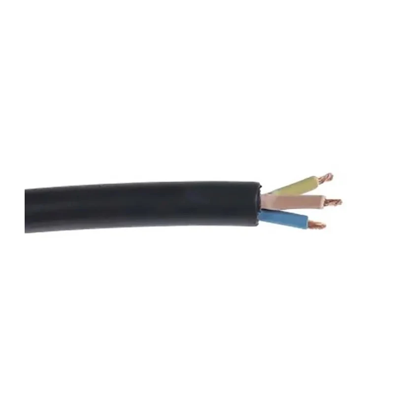 RS PRO H05RR-F Harmonised Rubber Insulated 4 Core Power Cable Black 0.75mm² 300/500V 60 °C 100m Length