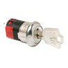C & K Key Switch SPST 4A 2-Way Flat Key Glass Filled Polyester Housing Round Bezel Y1011U2C203NQ