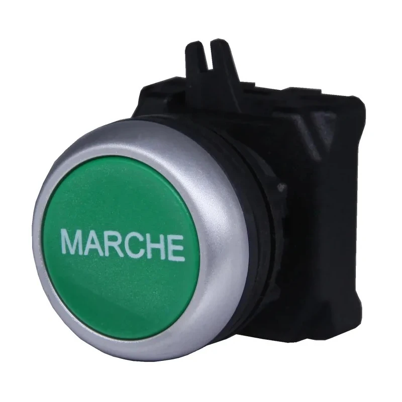 RS PRO Green Spring Return Push Button Head 22mm Cutout, Plastic, IP65, Round, Marche Marking 188-1136