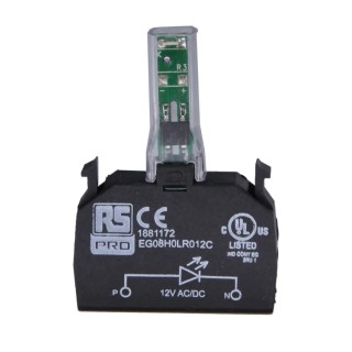 RS PRO LED Light Block Yellow Illumination 110V AC Voltage 32.4mm Length 45mm Height 188-1189