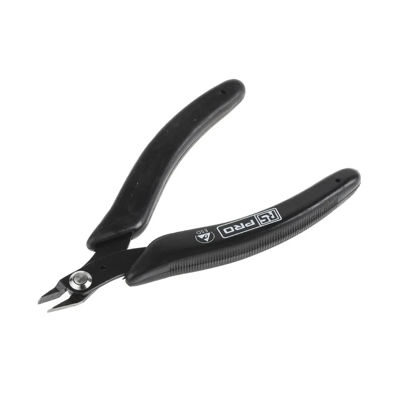 RS PRO ESD Safe Side Cutter, High Carbon Steel Jaw, Thermoplastic Rubber Grip, 114mm Length, Model 864-0772