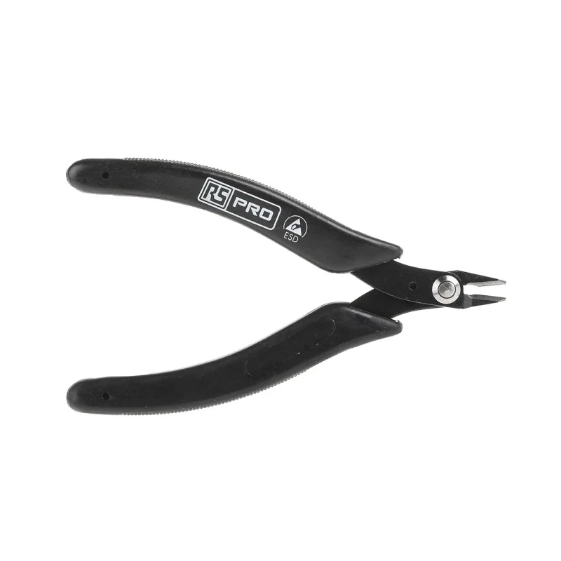 RS PRO ESD Safe Side Cutter, High Carbon Steel Jaw, Thermoplastic Rubber Grip, 114mm Length, Model 864-0772