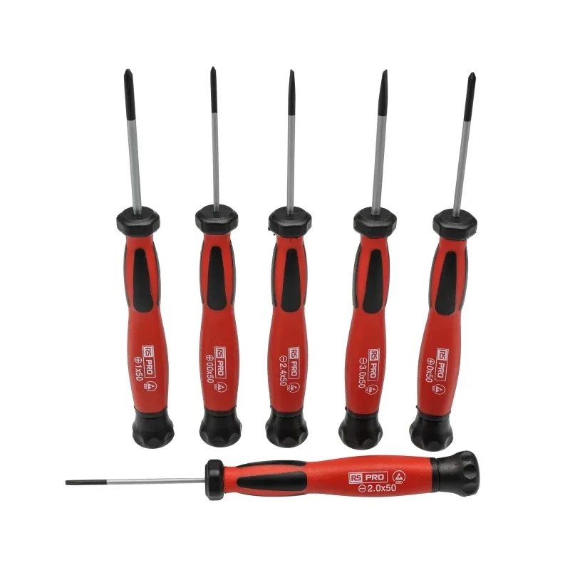 RS PRO Phillips and Slotted Precision Screwdriver Set, 6-Piece ESD Safe, Model 864-0861