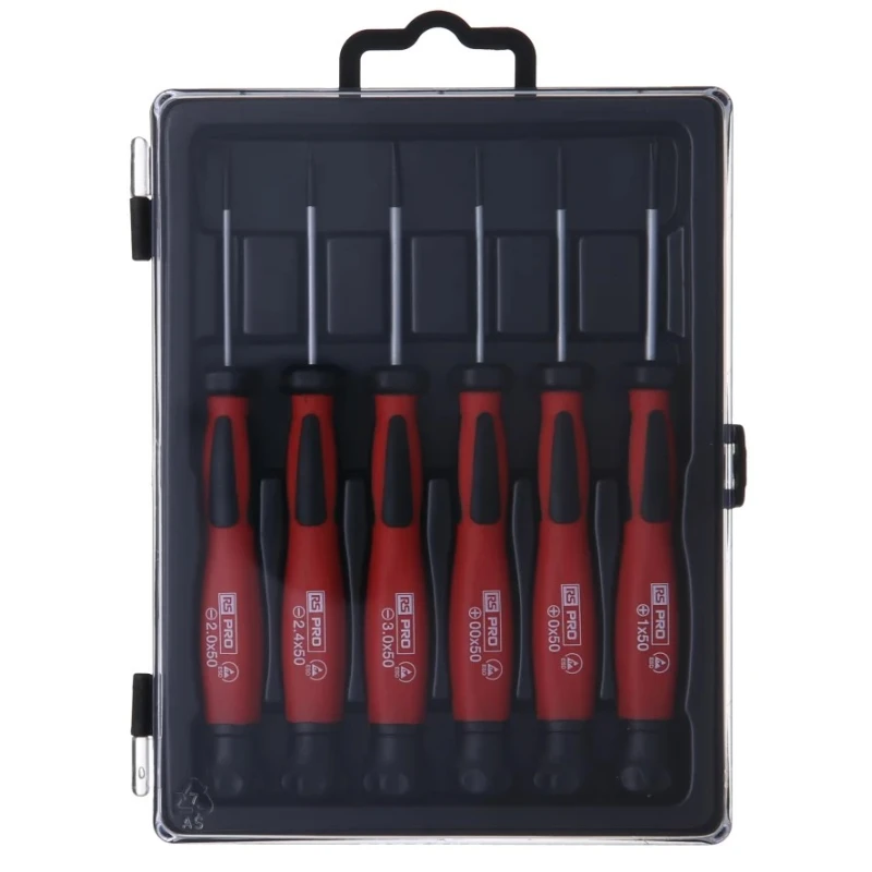 RS PRO Phillips and Slotted Precision Screwdriver Set, 6-Piece ESD Safe, Model 864-0861
