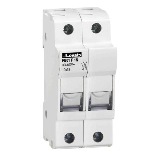 Lovato Electric 32A Rail Mount Fuse Holder for 10 x 38 mm, 2P-Pole, 690V ac FB01F1N