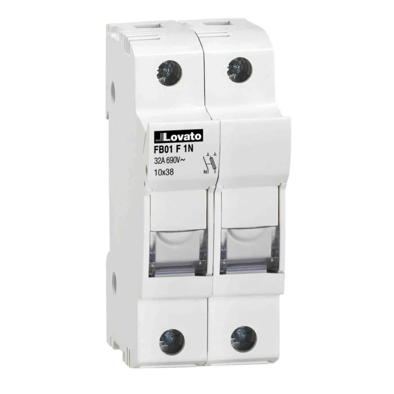 Lovato Electric 32A Rail Mount Fuse Holder for 10 x 38 mm, 2P-Pole, 690V ac FB01F1N