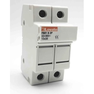 Lovato Electric 32A Rail Mount Fuse Holder for 10 x 38 mm, 2P-Pole, 690V ac FB01B2P