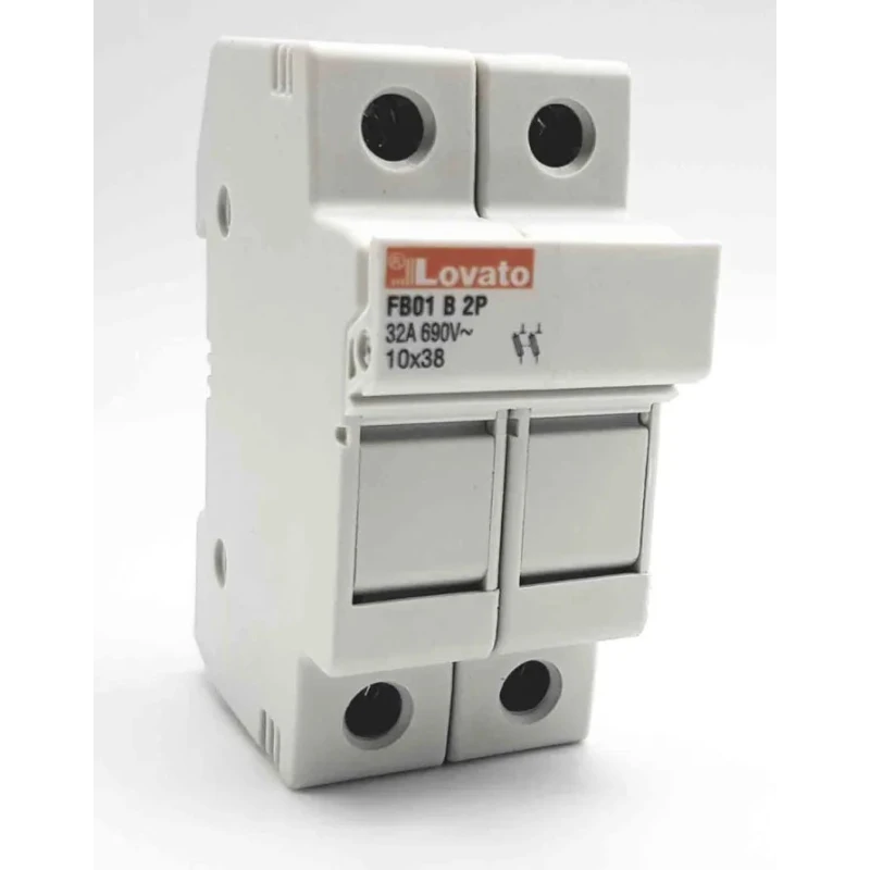 Lovato Electric 32A Rail Mount Fuse Holder for 10 x 38 mm, 2P-Pole, 690V ac FB01B2P