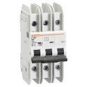 Lovato Electric Miniature Circuit Breaker, 3-Pole, 10A Current Rating, Type C Tripping Characteristic, 400V AC, 125V P1MB