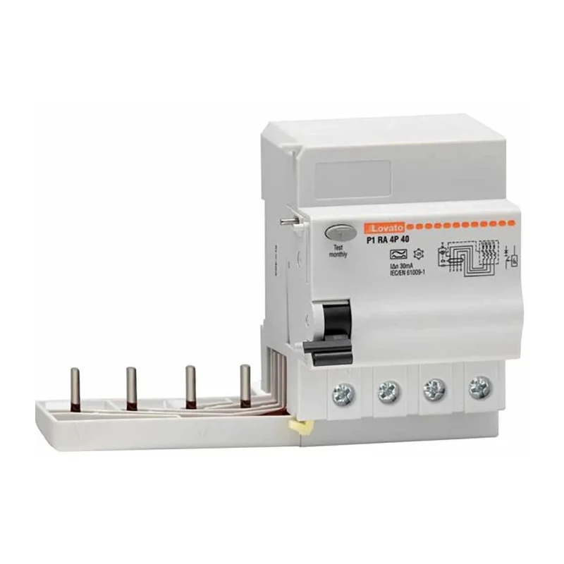 Lovato Electric Residual Current Circuit Breaker 40A, 4-Pole, 30 mA, Type A, 230V/400V AC P1RA