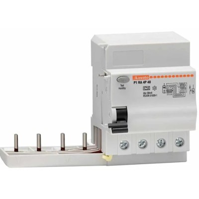 Lovato Electric Residual Current Circuit Breaker 63A 4-Pole 30 mA Type A 230V/400V AC P1RA