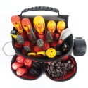 CK Polyester 10 Pocket Tool Pouch with Zipper Lock, Belt Included, Dimensions 265 x 225 x 90 mm MA2736