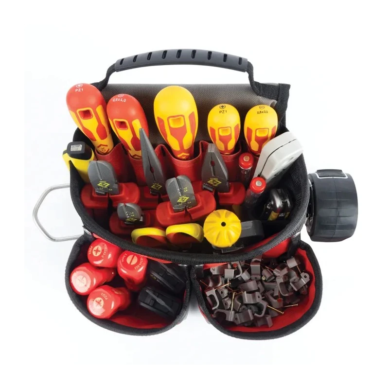 CK Polyester 10 Pocket Tool Pouch with Zipper Lock, Belt Included, Dimensions 265 x 225 x 90 mm MA2736