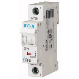 Eaton xPole Miniature Circuit Breaker 1-Pole 50A Type C 48V DC 10 kA Breaking Capacity 242211 PLSM-C50-MW