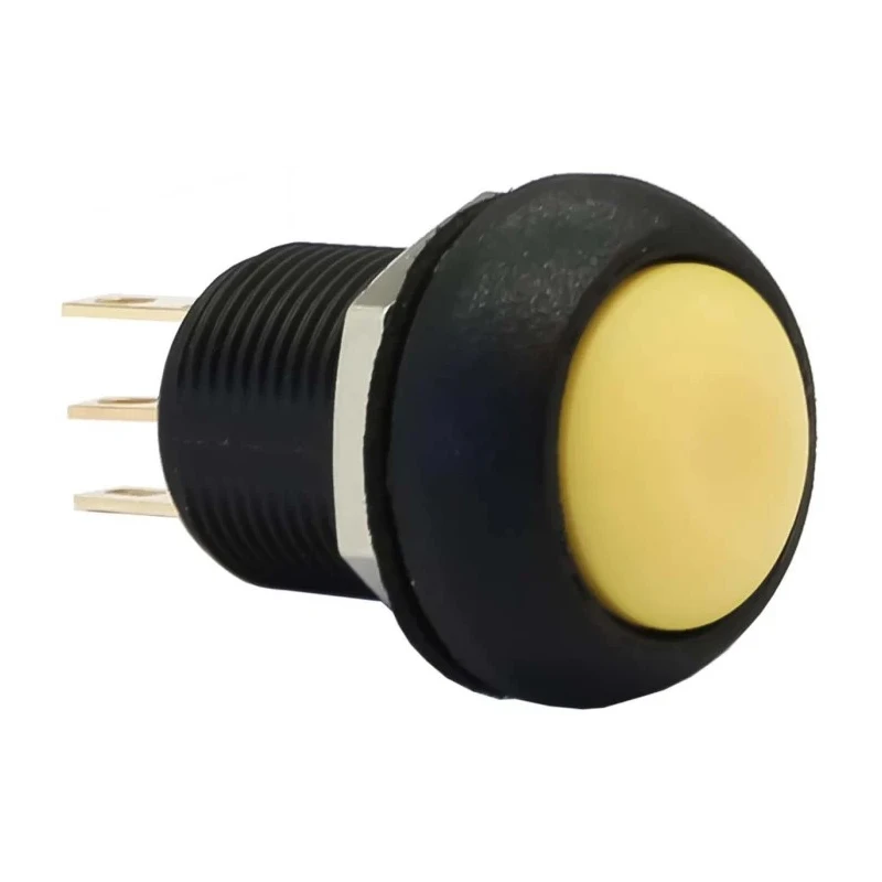 Apem IM Series Momentary Panel Push Button Switch Yellow Actuator Round SPDT IP67 28V dc 250V ac IMR7Z452UL