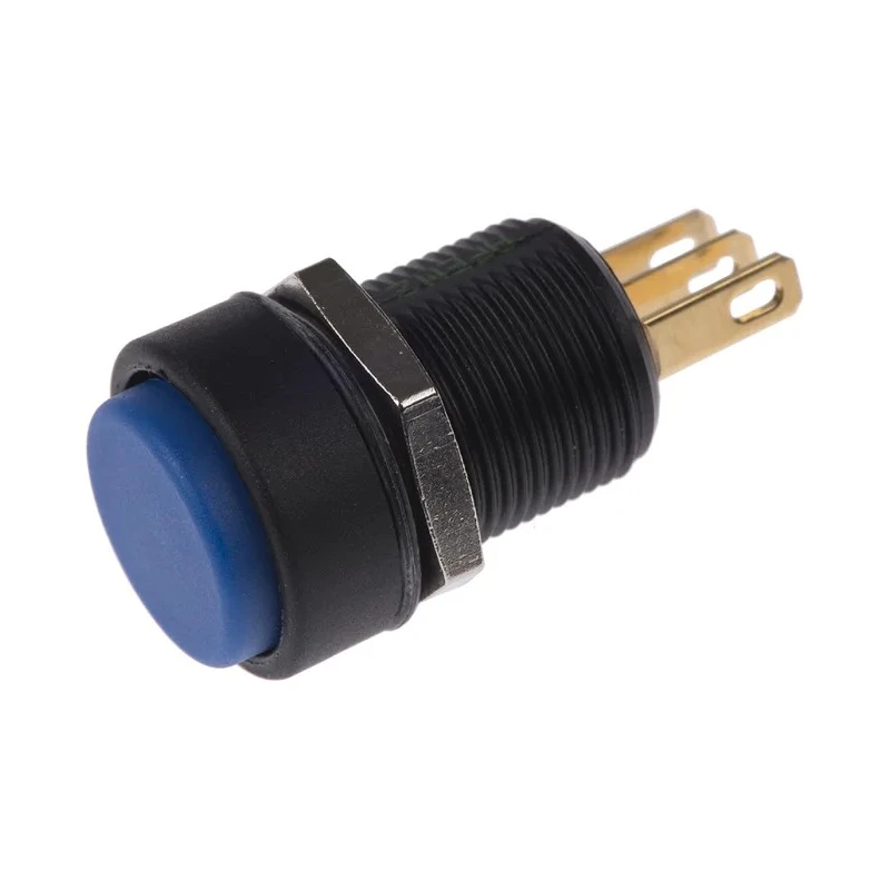 APEM IM Series Blue Round Momentary Push Button Switch, Panel Mount, 13.6 mm Cutout, SPDT 3A IP67 IMP7Z4B2234UL