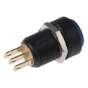 APEM IM Series Blue Round Momentary Push Button Switch, Panel Mount, 13.6 mm Cutout, SPDT 3A IP67 IMP7Z4B2234UL
