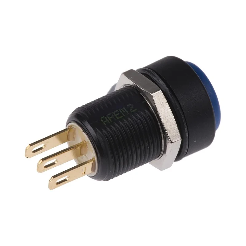 APEM IM Series Blue Round Momentary Push Button Switch, Panel Mount, 13.6 mm Cutout, SPDT 3A IP67 IMP7Z4B2234UL