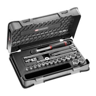 Facom 20-Piece 3/8 in 12 Point Socket Set J.161-3P12 Chrome Vanadium Steel Taiwan