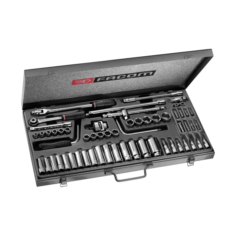 Facom 57-Piece 3/8 in Drive 12 Point, 6 Point, Screwdriver Bit Socket Set J.451EP