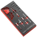 Facom 46-Piece 1/4 in 6 Point Socket Set MODM.R161-36, Chrome Vanadium Steel, Bright Chrome Finish