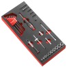 Facom 46-Piece 1/4 in 6 Point Socket Set MODM.R161-36, Chrome Vanadium Steel, Bright Chrome Finish