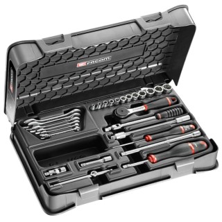 Facom 27-Piece 1/4 in 6 Point Socket & Combination Spanner Set R.430BP