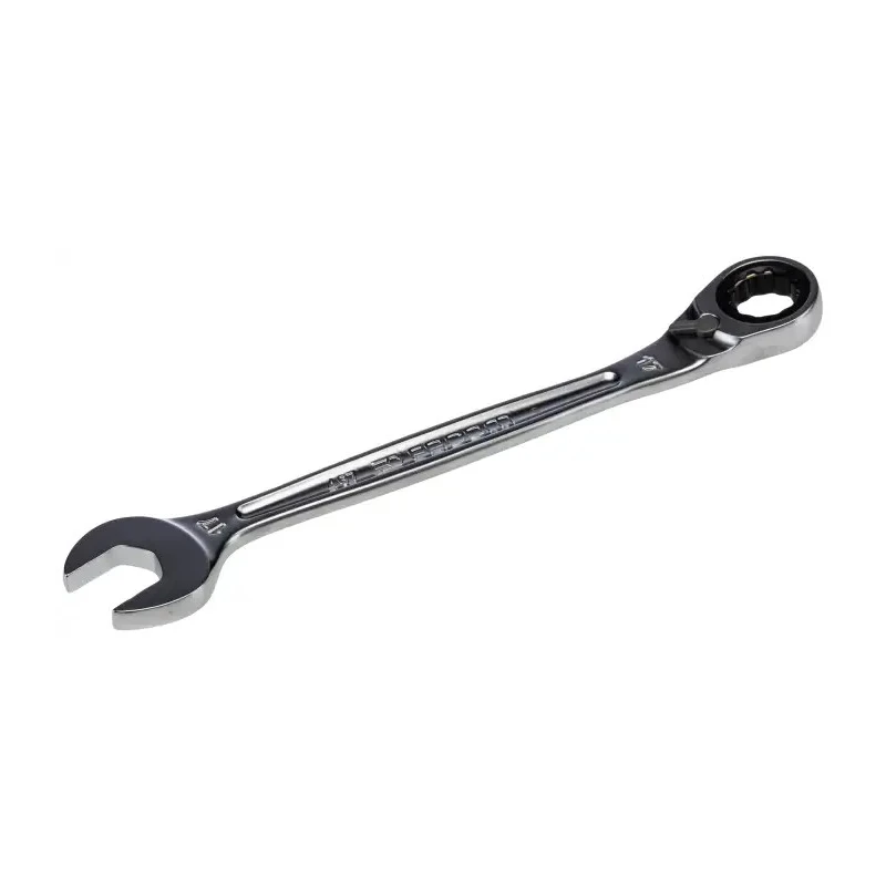 Facom Combination Ratchet Spanner Satin Chrome 225mm Overall 17 mm 467B.17