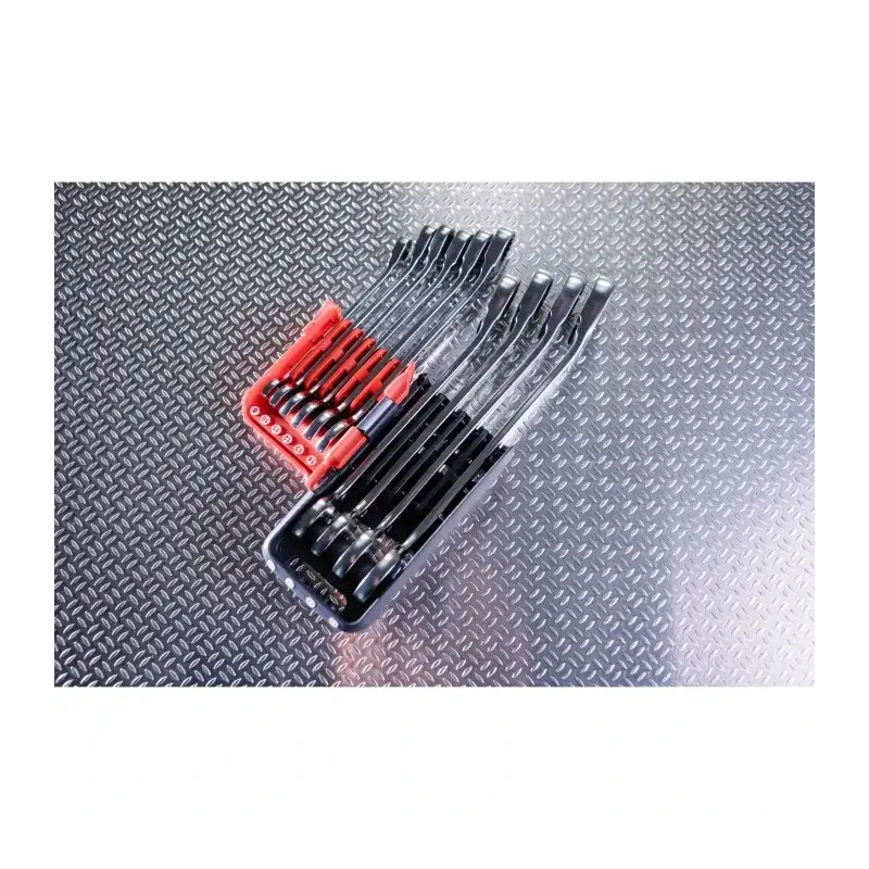 Facom 10-Piece Spanner Set 8 To 19 mm with 72-Tooth Rapid Reversible Ratchet Mechanism 467BR.JP10PB