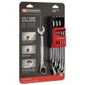 Facom 10-Piece Spanner Set 8 To 19 mm with 72-Tooth Rapid Reversible Ratchet Mechanism 467BR.JP10PB