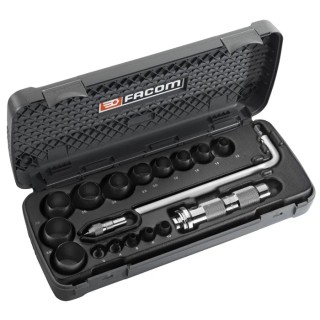 Facom 18 Piece Gasket Cutting Kit, 3-30 mm, Gasket Punch Kit + Case 245.J1A
