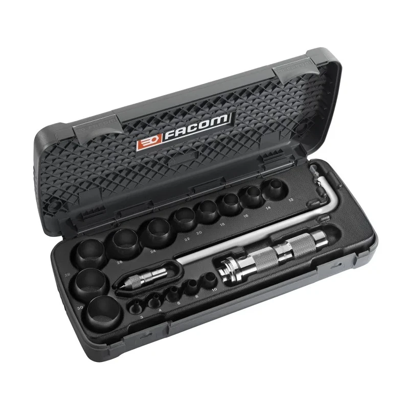 Facom 18 Piece Gasket Cutting Kit, 3-30 mm, Gasket Punch Kit + Case 245.J1A